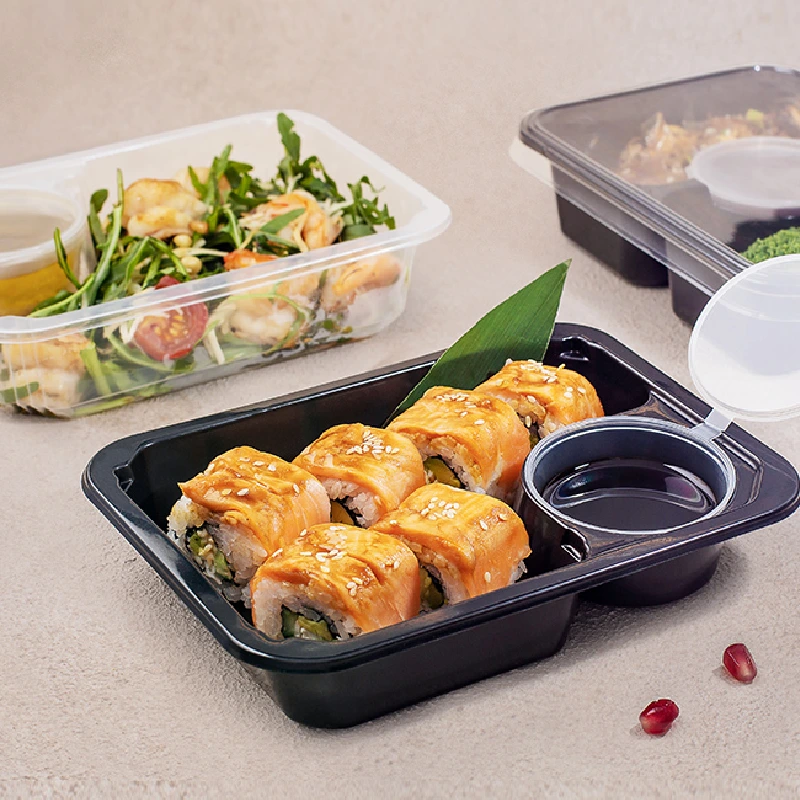 товар Контейнер (соусник в углу) PP, прозрачный, 187*137*35 мм, 470+75 мл, серия К-187 PLK48582